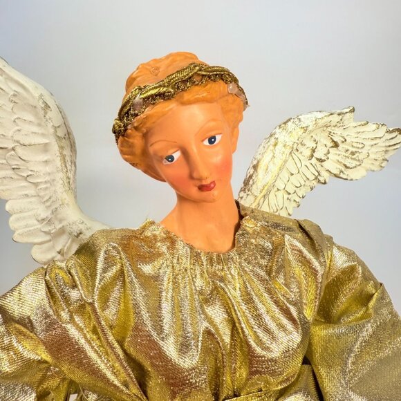 Angel Tree Topper Fontanini italian Style Elegant Gold Vintage Christmas Resin H - Picture 7 of 16